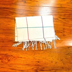 Womens Merona Cream Plaid Scarf